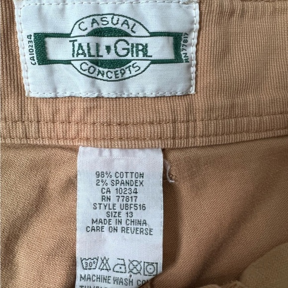 Vintage Tall Girl Concepts Tan Flare Pants Size 13 - Picture 8 of 11